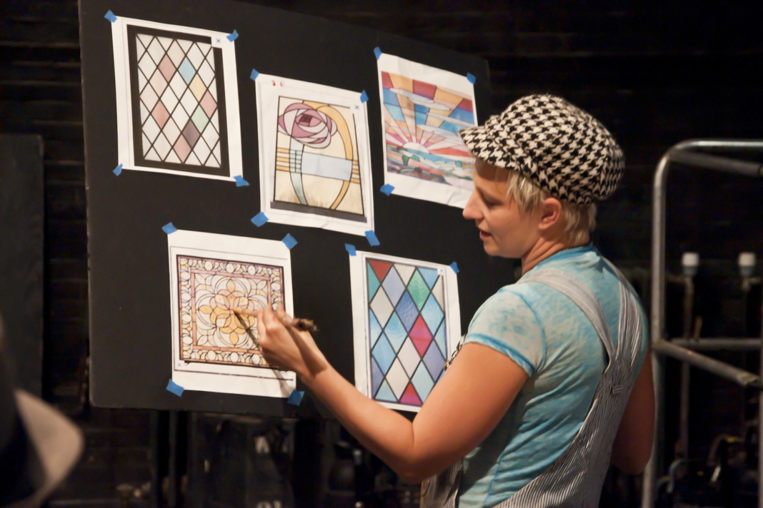 Rachel Downs shows stained glass patterns